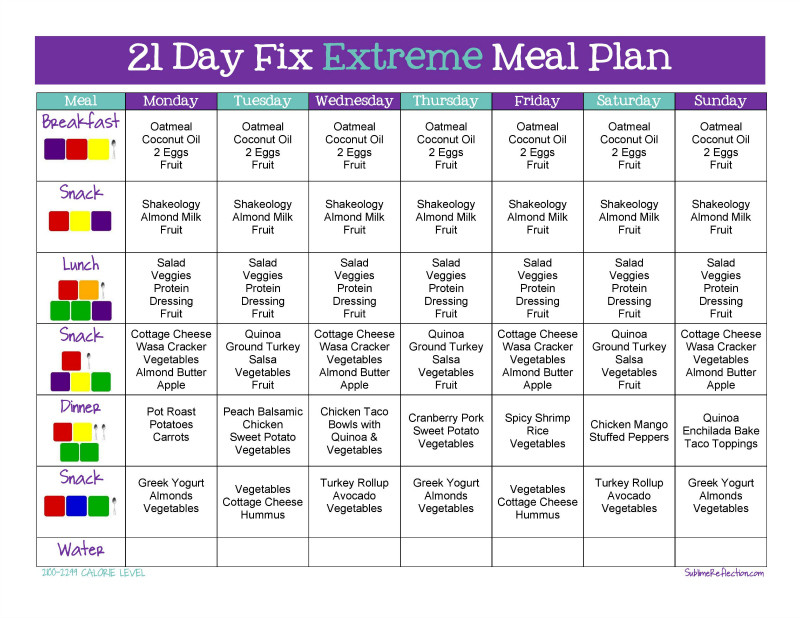 21 Day Weight Loss Meal Plan
 Tips to create a 21 Day Fix Extreme Meal Plan