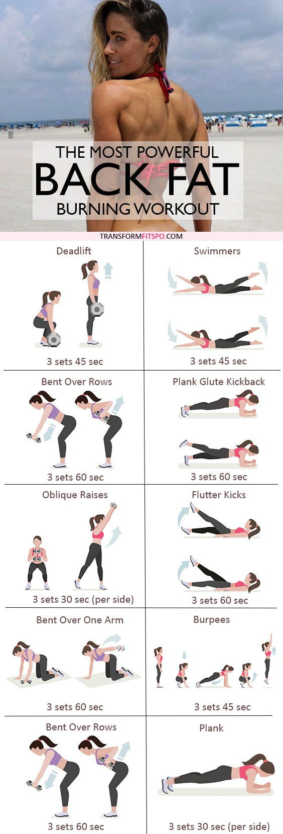 Back Fat Burning Workout
 Pin on Work it
