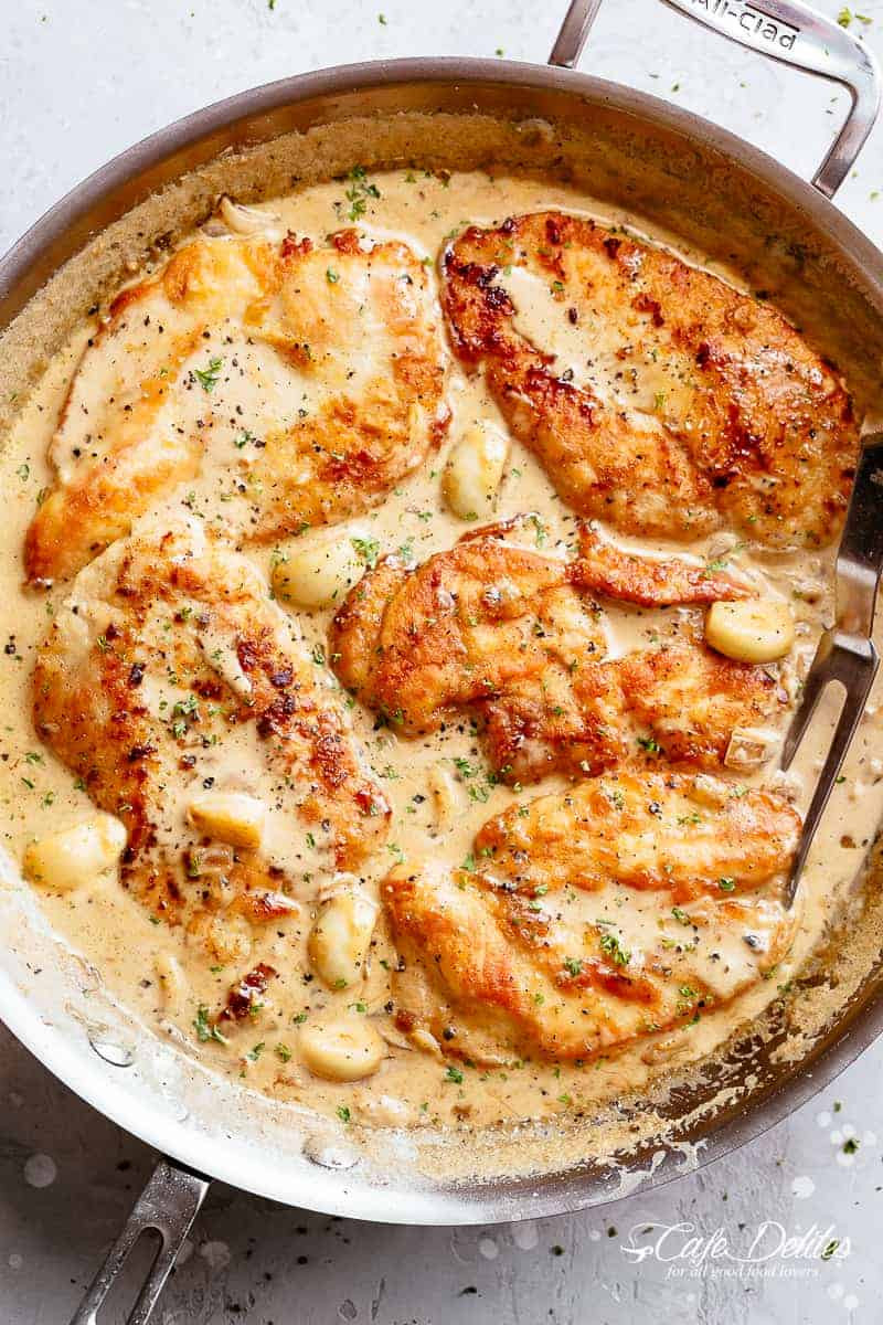 Boneless Chicken Breast Recipes Easy Dinners
 Creamy Garlic Chicken Breasts Cafe Delites