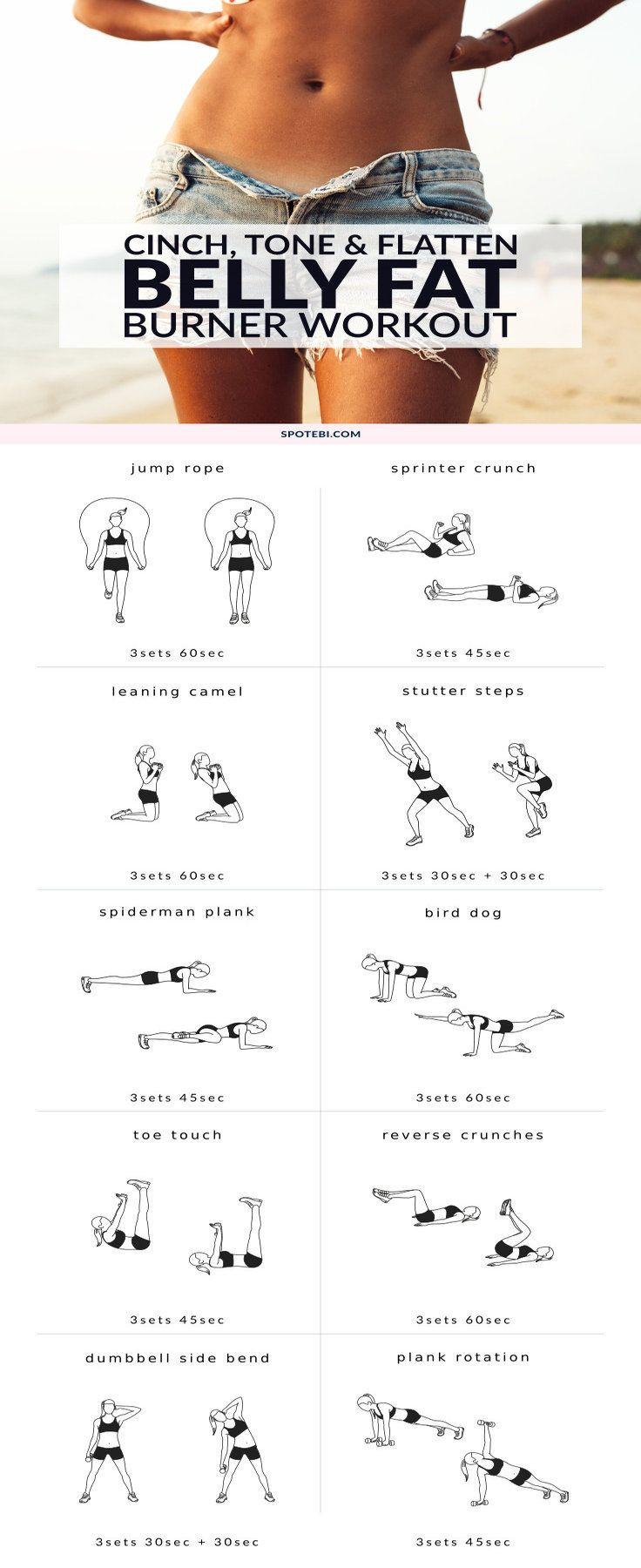 Burn Belly Fat Fast Workout Work Outs
 Pin on Work out