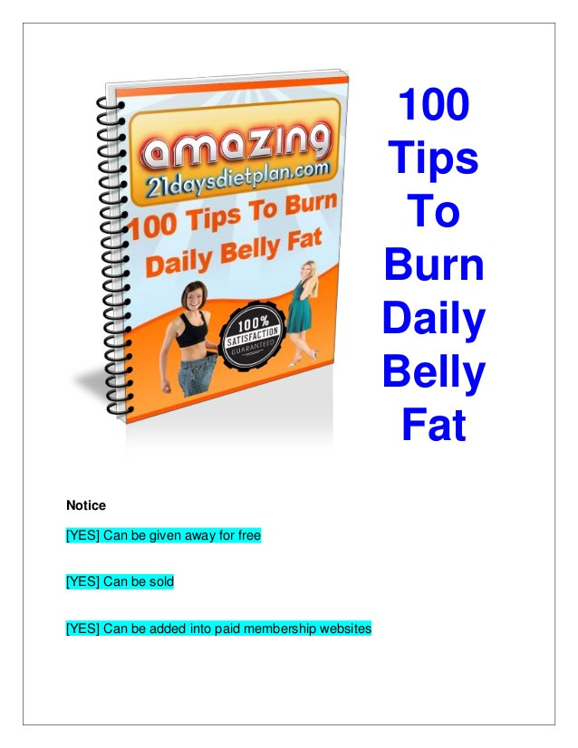 Burn Belly Fat Tips
 100 Tips To Burn Daily Belly Fat