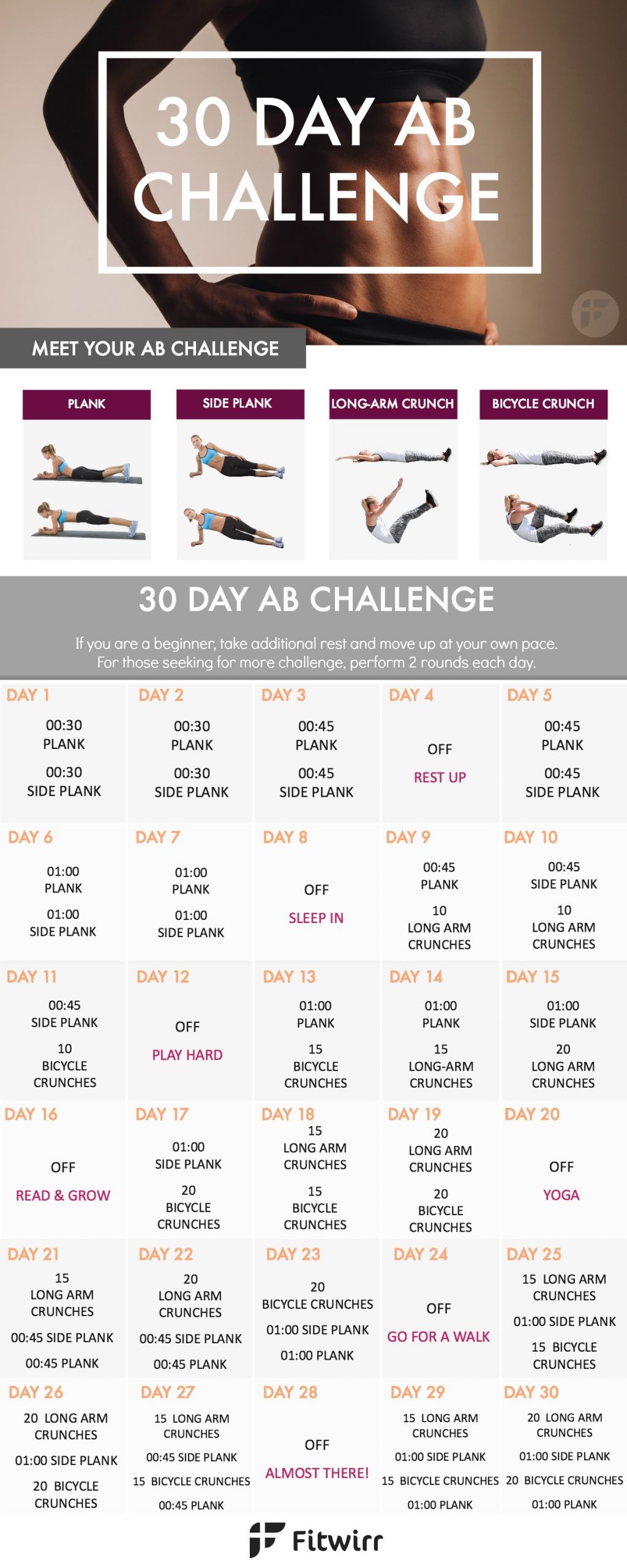 Burn Belly Fat Workout 30 Day
 30 Day Ab Challenge Best Ab Exercises to Lose Belly Fat Fast