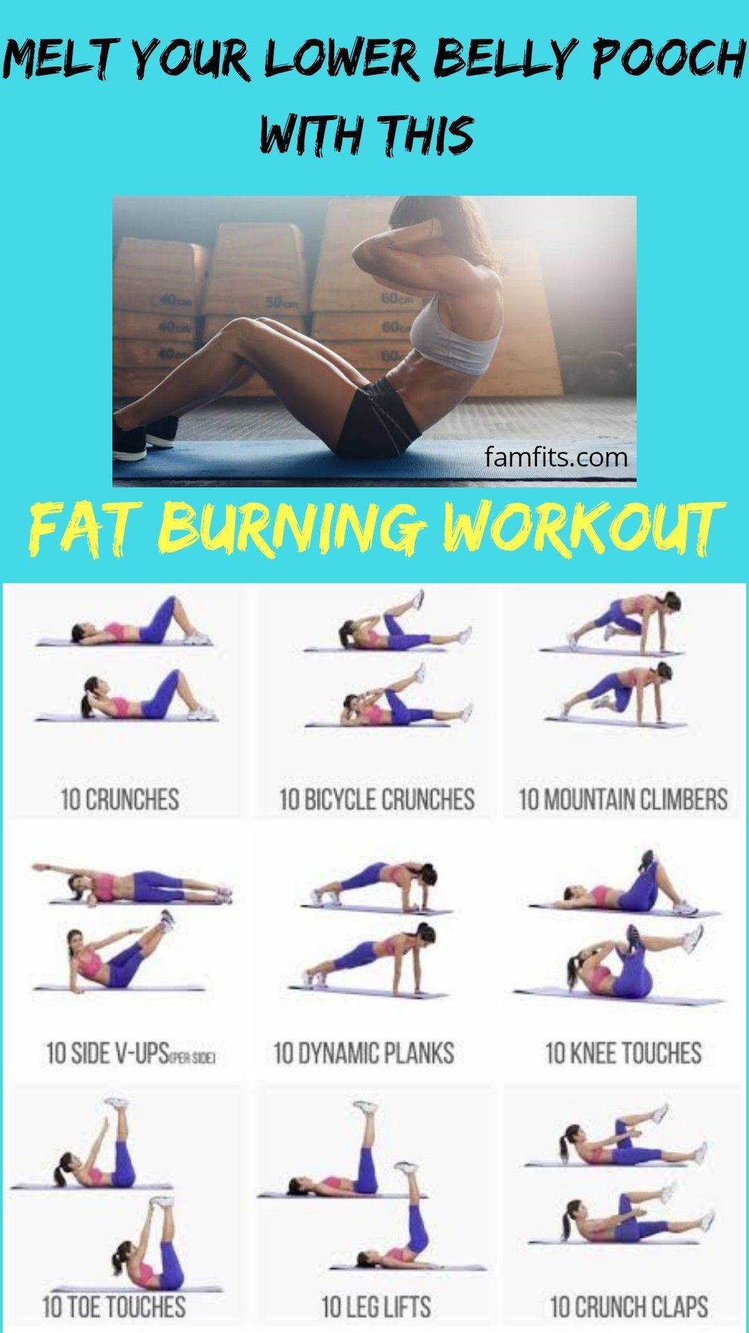 Burn Belly Fat Workout At Home
 Pin on Body workouts burn calories