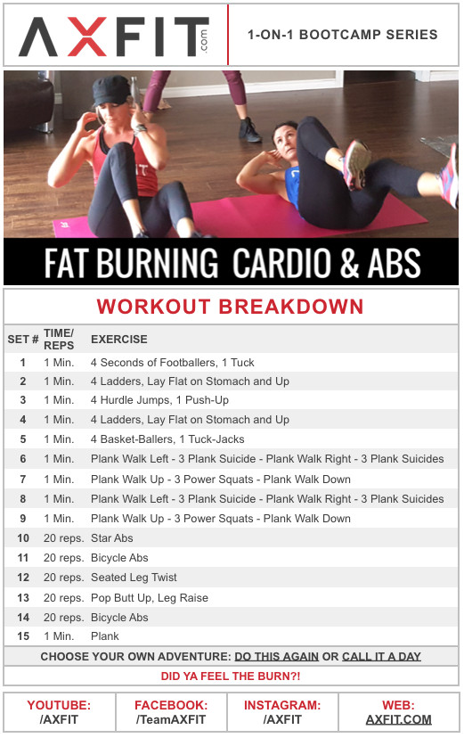 Cardio Fat Burning Workout
 20 Minute Advanced Fat Burning Cardio and Ab Home Workout