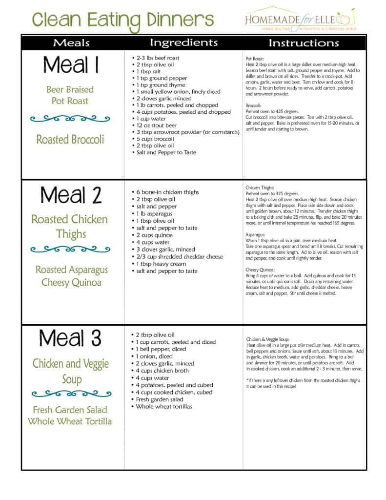 Clean Eating Recipes For Weight Loss Meal Planning
 Clean Eating Meal Plan Free Includes Breakfast