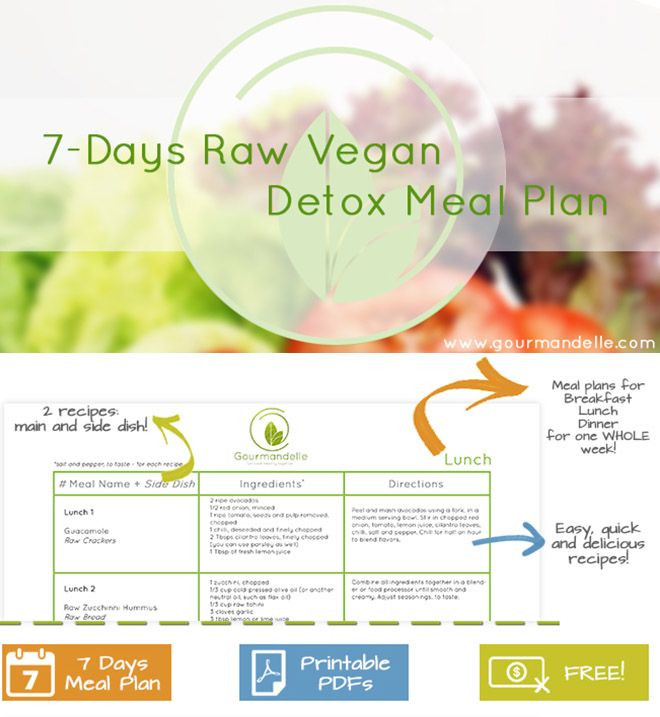 Detox Vegan Plan
 Free Raw Vegan Meal Plan