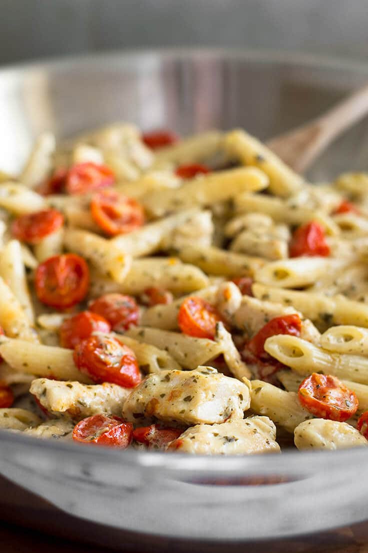 Easy Dinner Recipes For Two Simple
 Easy Pesto Chicken Pasta for Two With Oven Roasted
