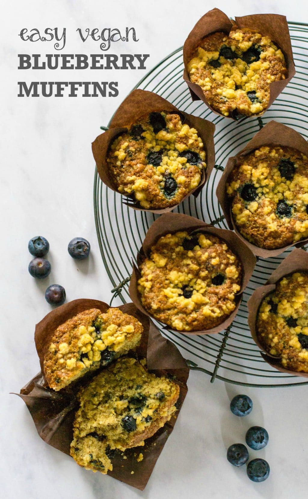 Easy Vegan Blueberry Muffins
 Vegan Blueberry Muffins with Streusel Topping