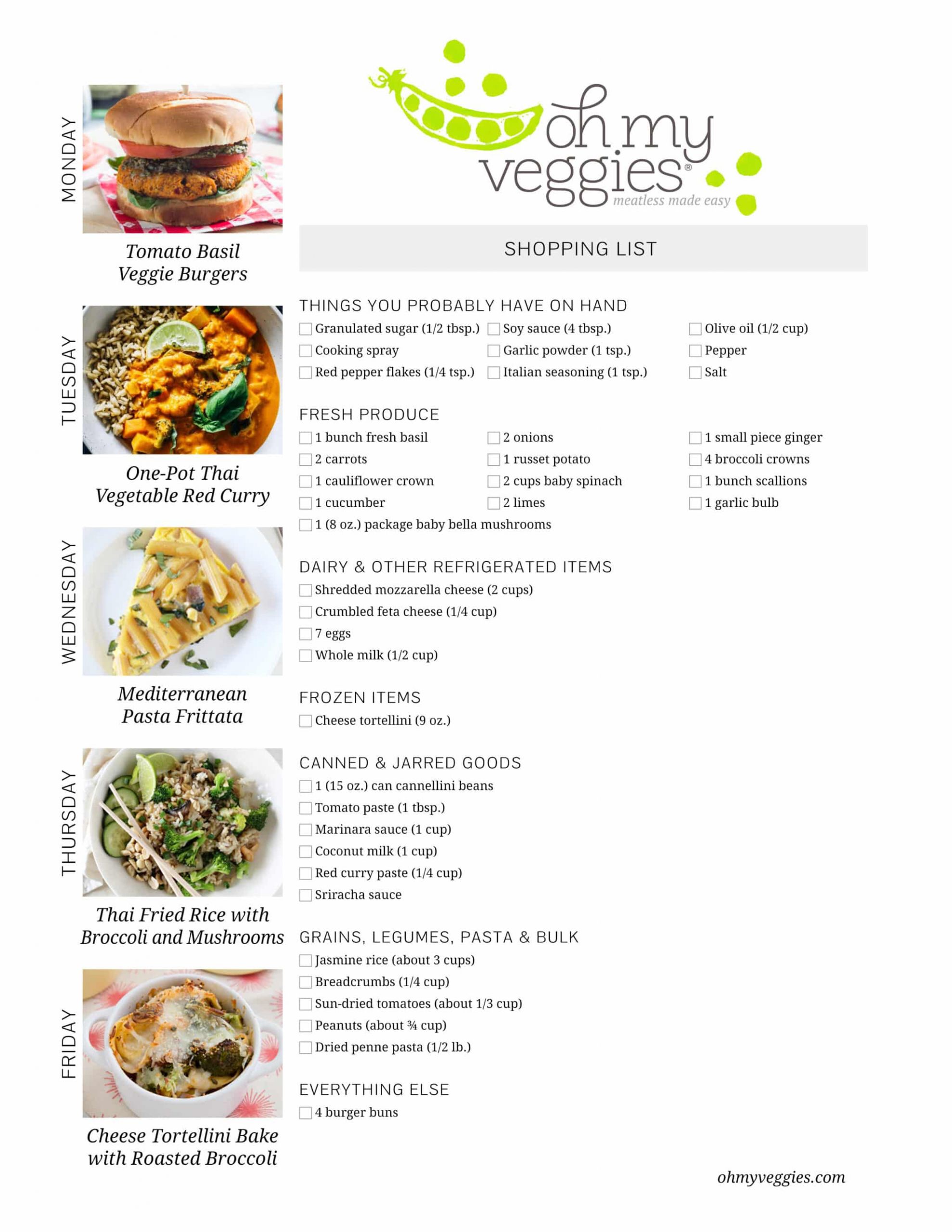 Easy Vegan Meal Plan
 Ve arian Meal Plan