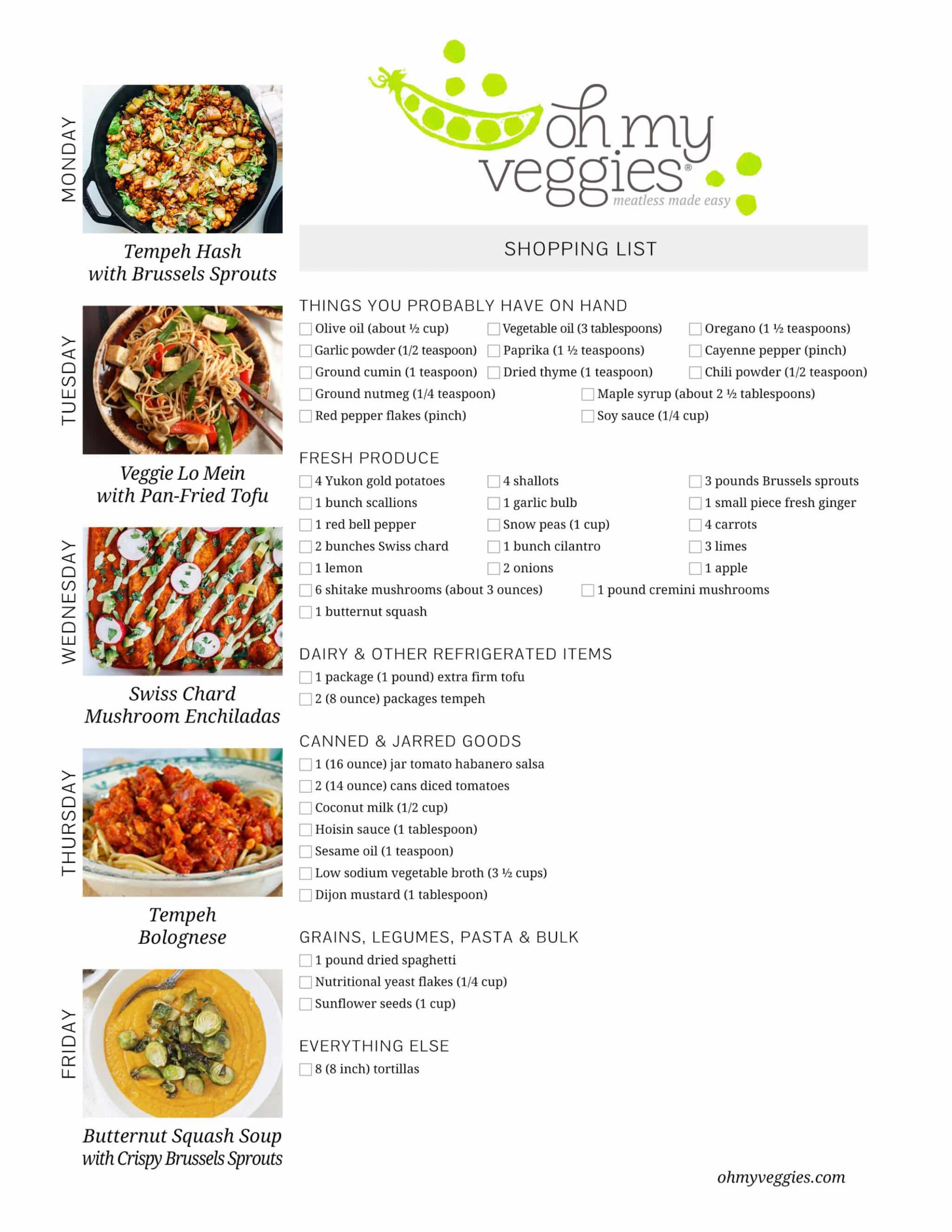 Easy Vegan Meal Plan
 Vegan Meal Plan