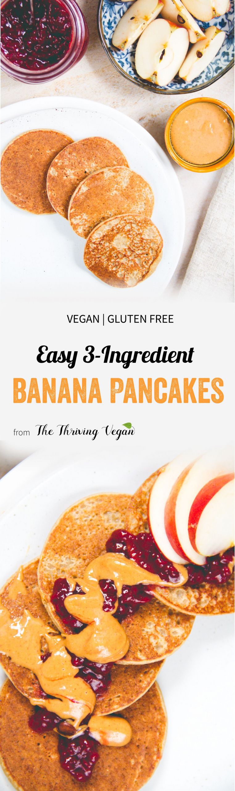 Easy Vegan Pancakes 3 Ingredients
 Easy & Gluten Free 3 Ingre nt Vegan Banana Pancakes