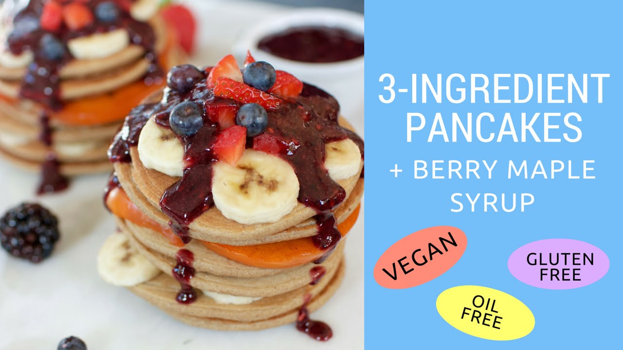 Easy Vegan Pancakes 3 Ingredients
 Healthy 3 Ingre nt Vegan Pancakes gluten & oil free