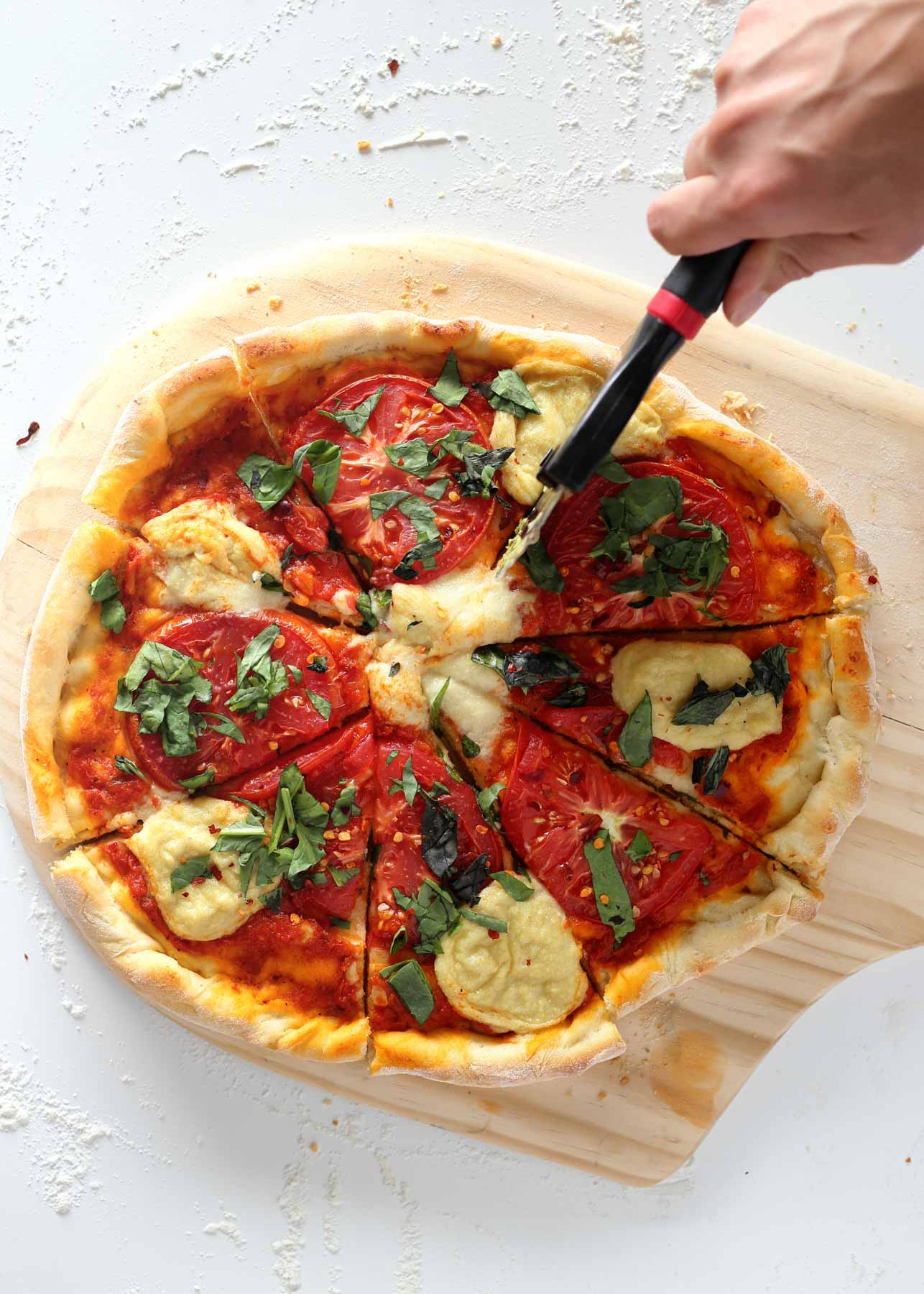 Easy Vegan Pizza Dough
 Vegan Pizza Dough [Margherita Pizza Recipe]