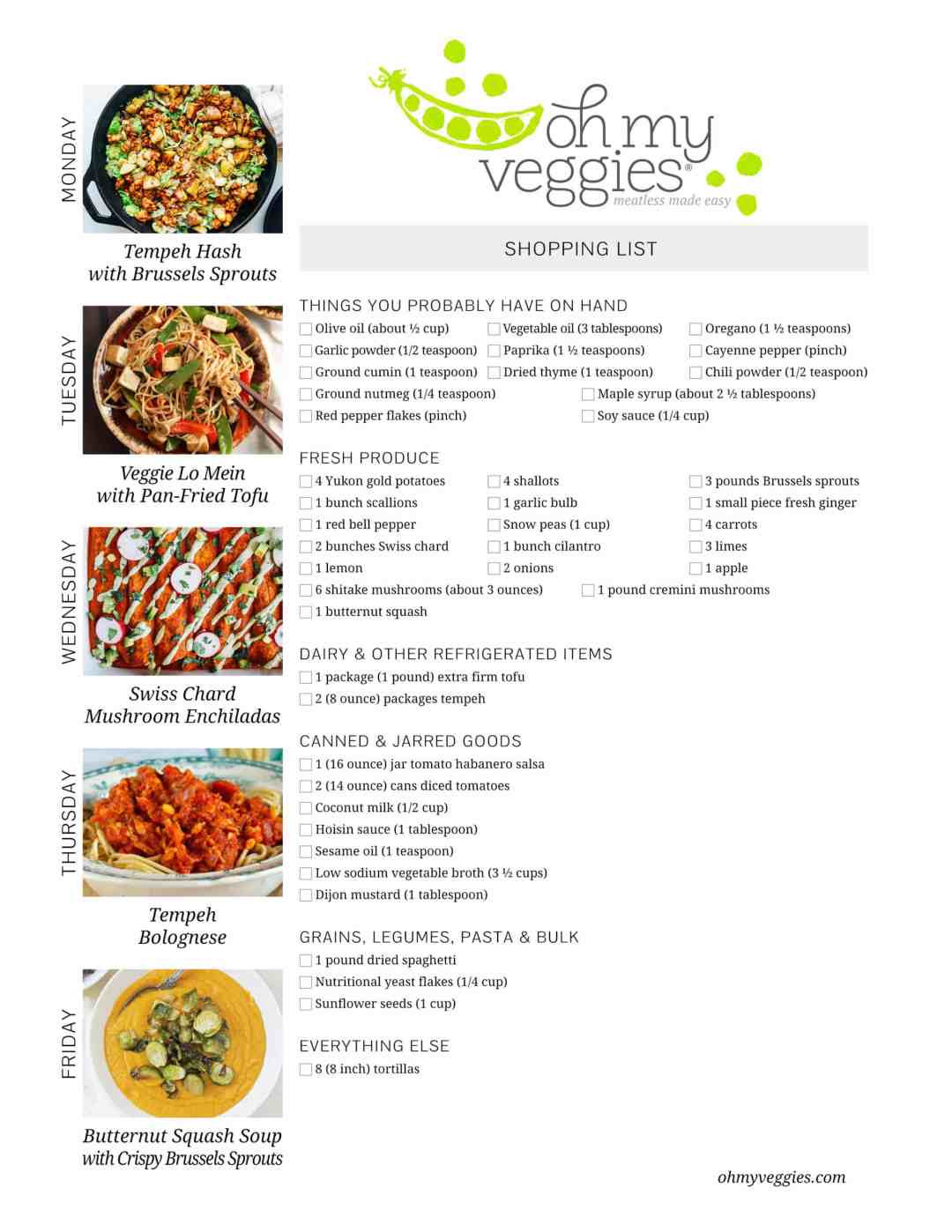Easy Vegan Plan
 Vegan Meal Plan