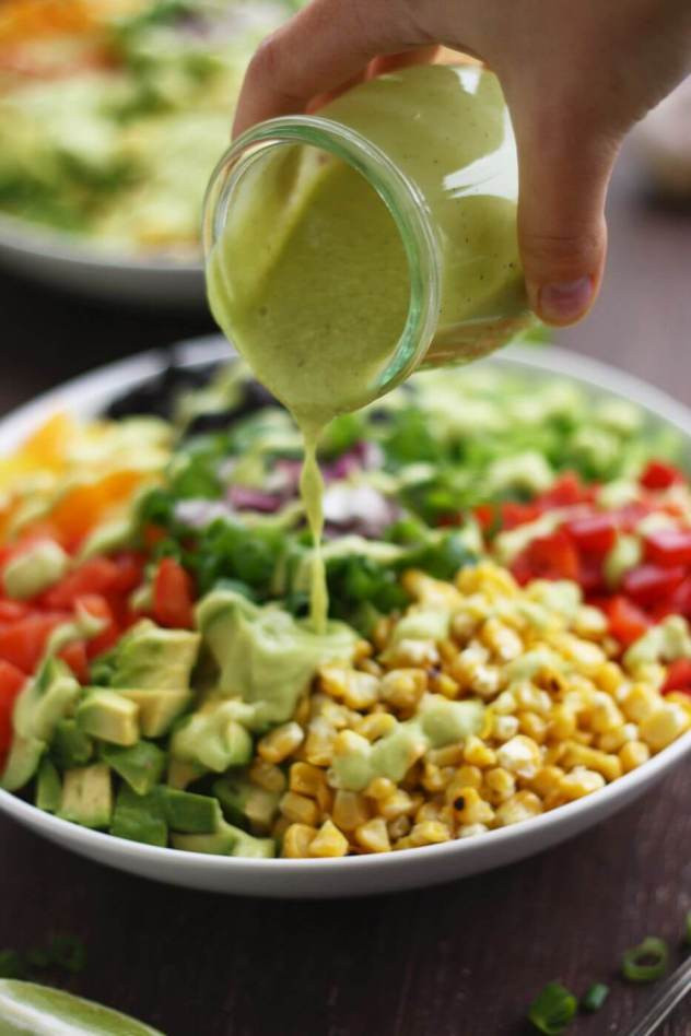 Easy Vegan Salad Dressing
 Vegan Mexican Chopped Salad with Avocado Dressing • Happy