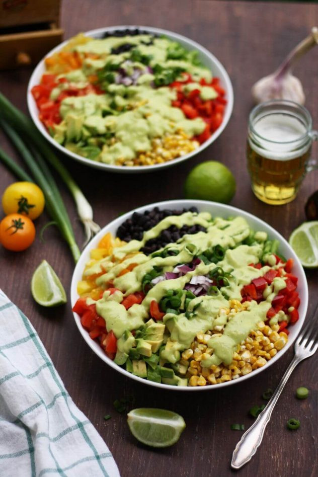 Easy Vegan Salad Dressing
 Vegan Mexican Chopped Salad with Avocado Dressing • Happy