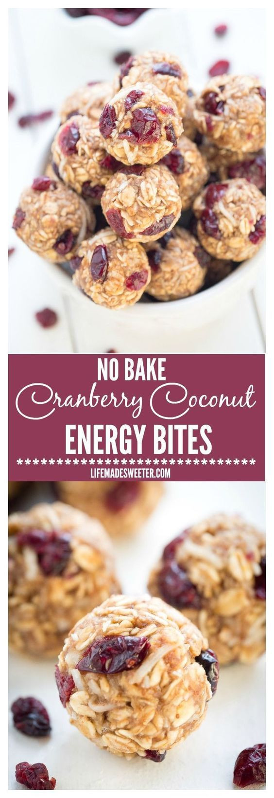 Easy Vegan Snacks On The Go
 No Bake Cranberry Coconut Energy Bites make the perfect