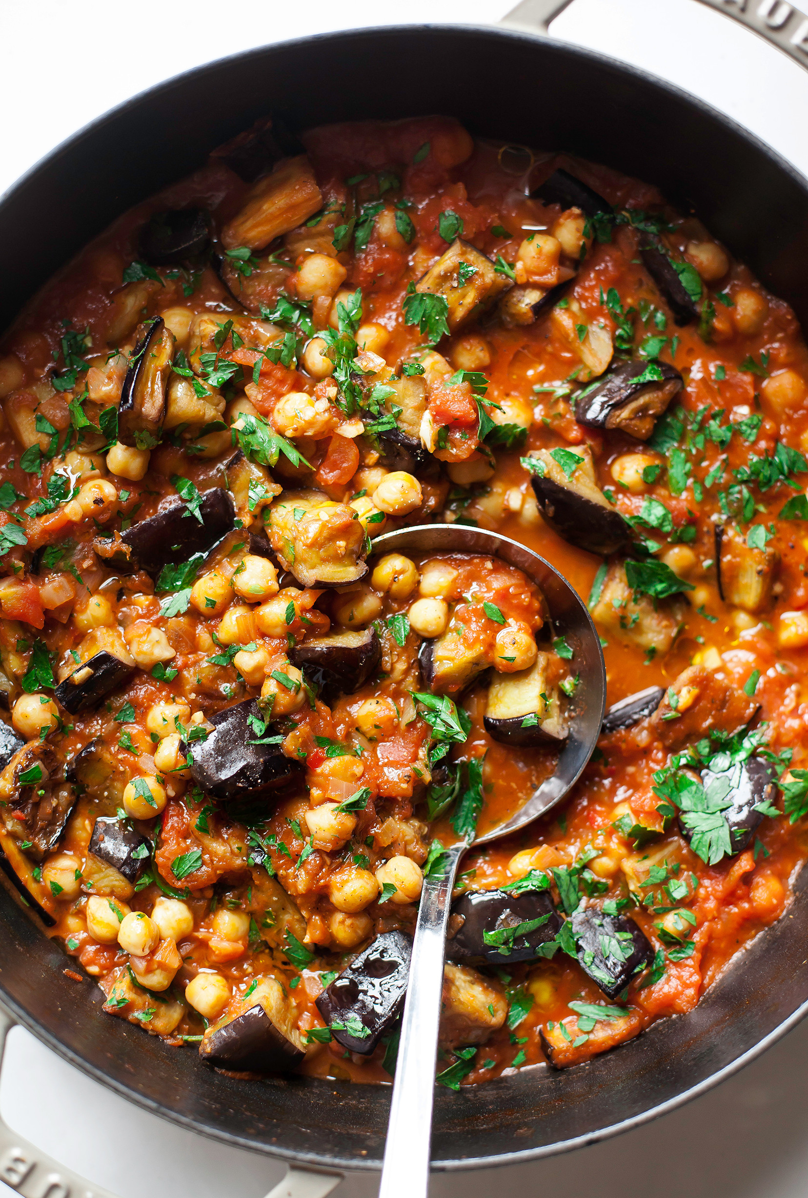 Eggplant Plant Based Recipes
 BRAISED HARISSA EGGPLANT WITH CHICKPEAS The First Mess
