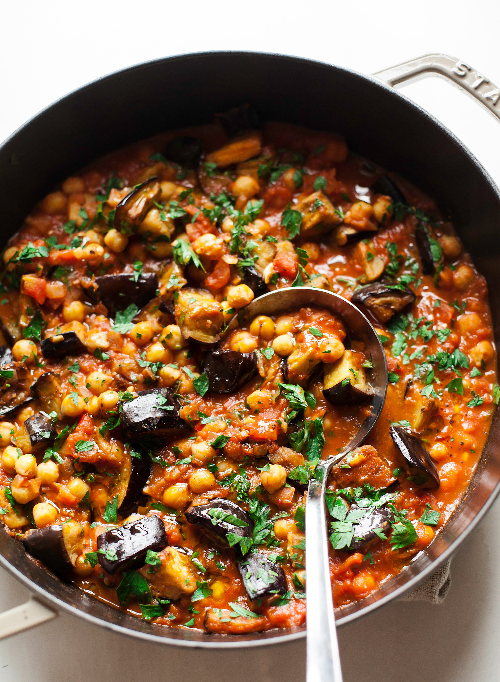 Eggplant Plant Based Recipes
 BRAISED HARISSA EGGPLANT WITH CHICKPEAS The First Mess