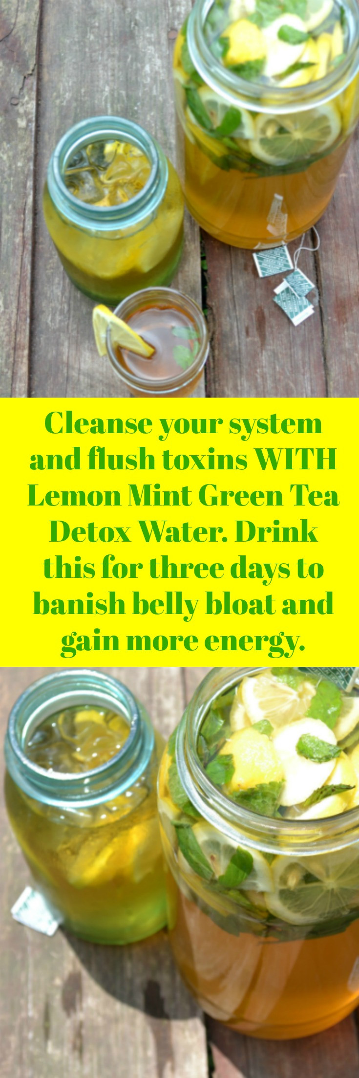 Green Tea Weight Loss Drink Detox Waters
 Green Tea Lemon Mint Detox Water for Cleansing