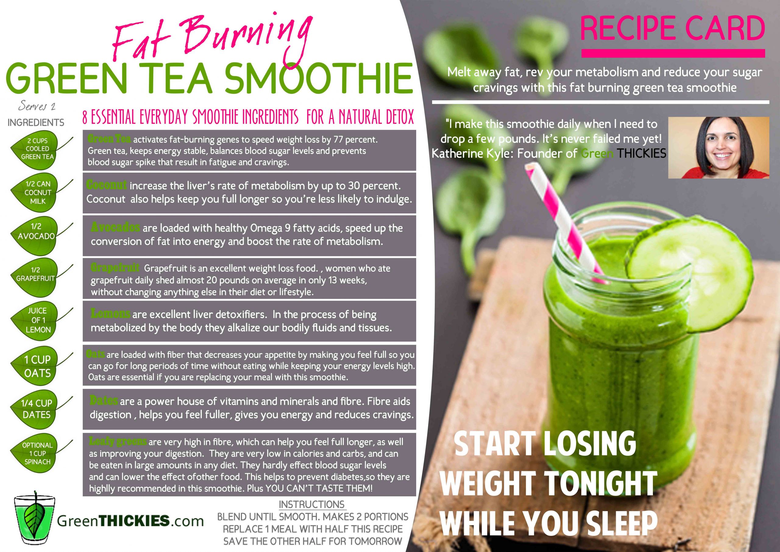 Green Tea Weight Loss Smoothie
 How I lost 56 Pounds with the Green Smoothie Diet and
