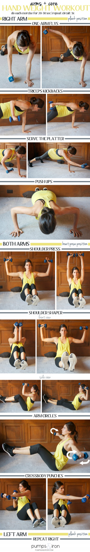 Hand Weight Loss Exercise
 Arm Core Workout with Hand Weights