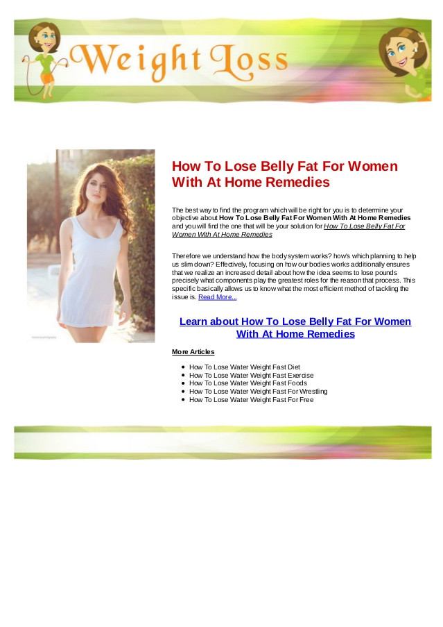 How To Lose Belly Fat At Home
 How to lose belly fat for women with at home reme s