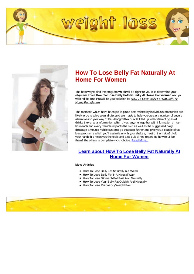 How To Lose Belly Fat At Home
 How to lose belly fat naturally at home for women