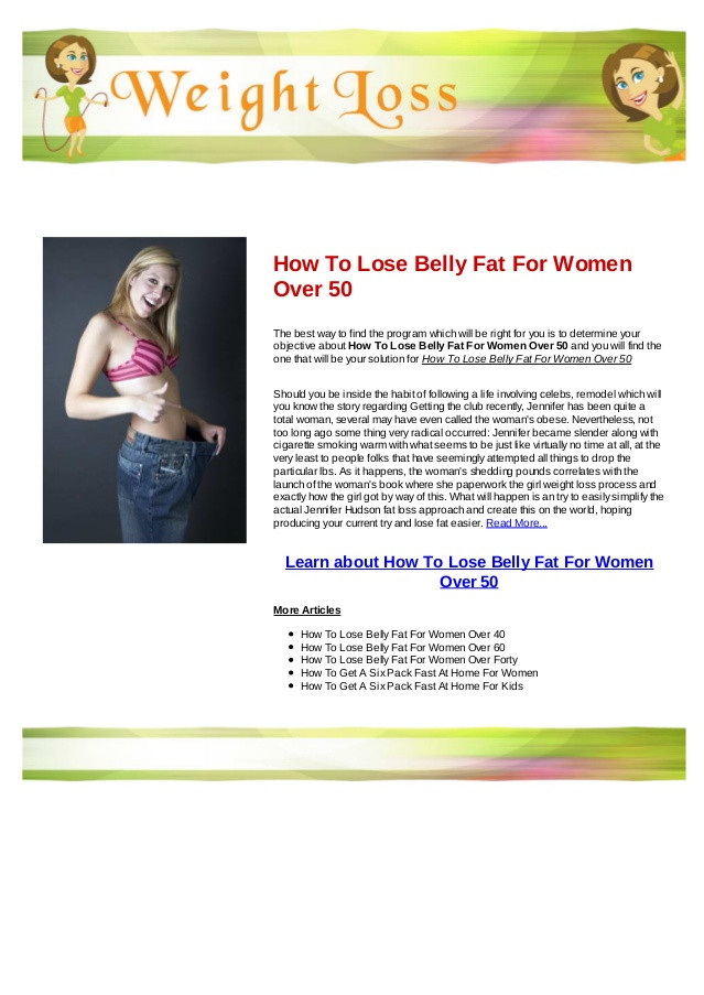 How To Lose Belly Fat For Women Over 50
 How to lose belly fat for women over 50