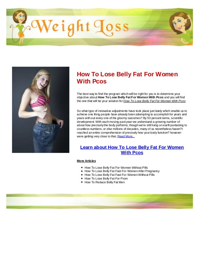 How To Lose Belly Fat With Pcos
 How to lose belly fat for women with pcos
