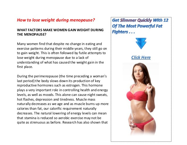 How To Lose Weight During Menopause
 How to lose weight during menopause