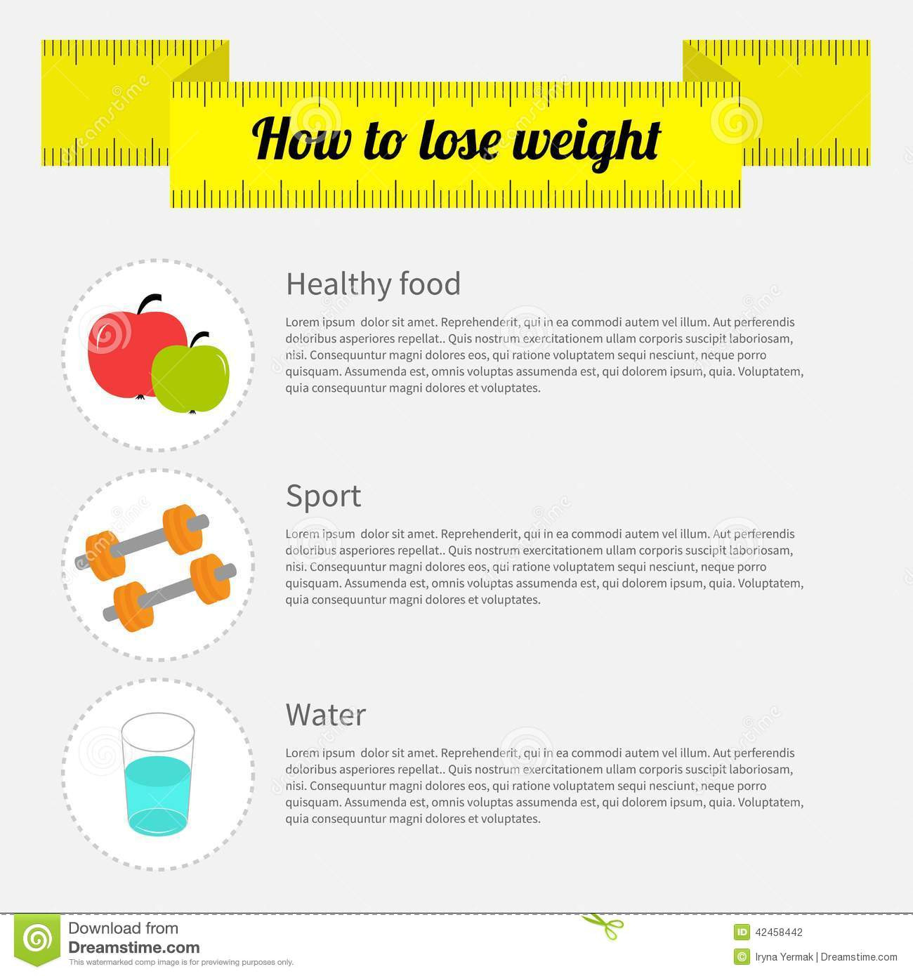 How To Lose Weight Healthy
 How To Lose Weight Infographic Healthy Food Stock Vector