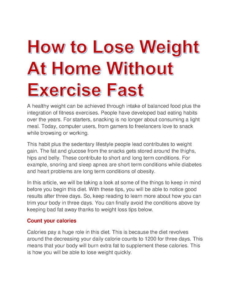 How To Lose Weight Quickly Without Exercise
 How to Lose Weight at Home Without Exercise Fast authorSTREAM