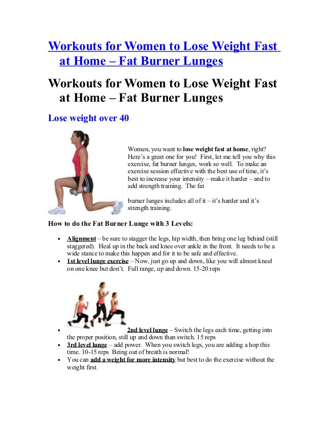 How To Lose Weight Quickly Workout
 Workouts for women to lose weight fast at home fat burner