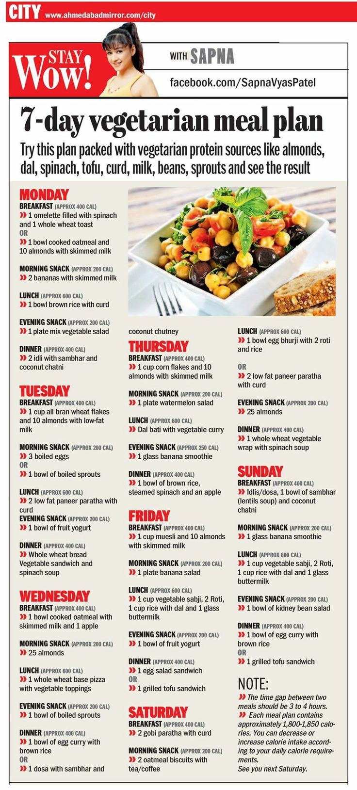 Indian Vegan Diet Plan
 7 day ve arian meal plan