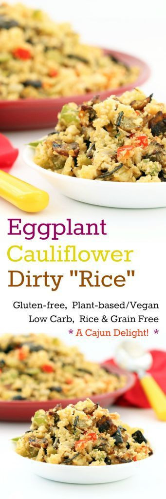 Low Carb Plant Based Recipes
 Eggplant Cauliflower Dirty “Rice” Gluten Free Vegan