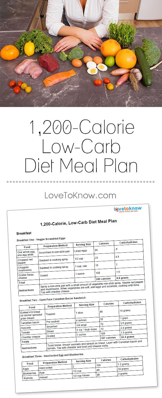 Low Carb Weight Loss Meal Plan
 1 200 Calorie Low Carb Diet Meal Plan
