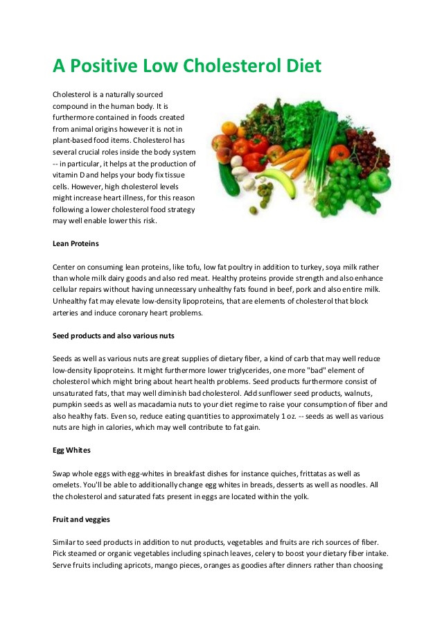 Low Fat Diet For Cholesterol Meal Plan
 What To Feed A Low Cholesterol Diet Plan