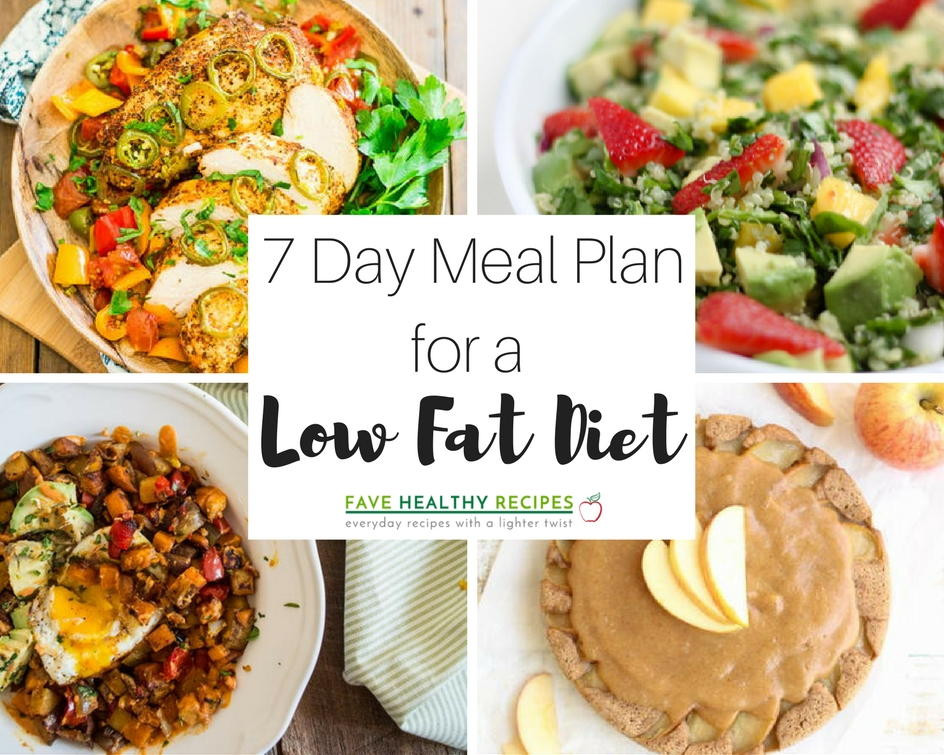 Low Fat Diet Meal Plan
 7 Day Meal Plan for a Low Fat Diet
