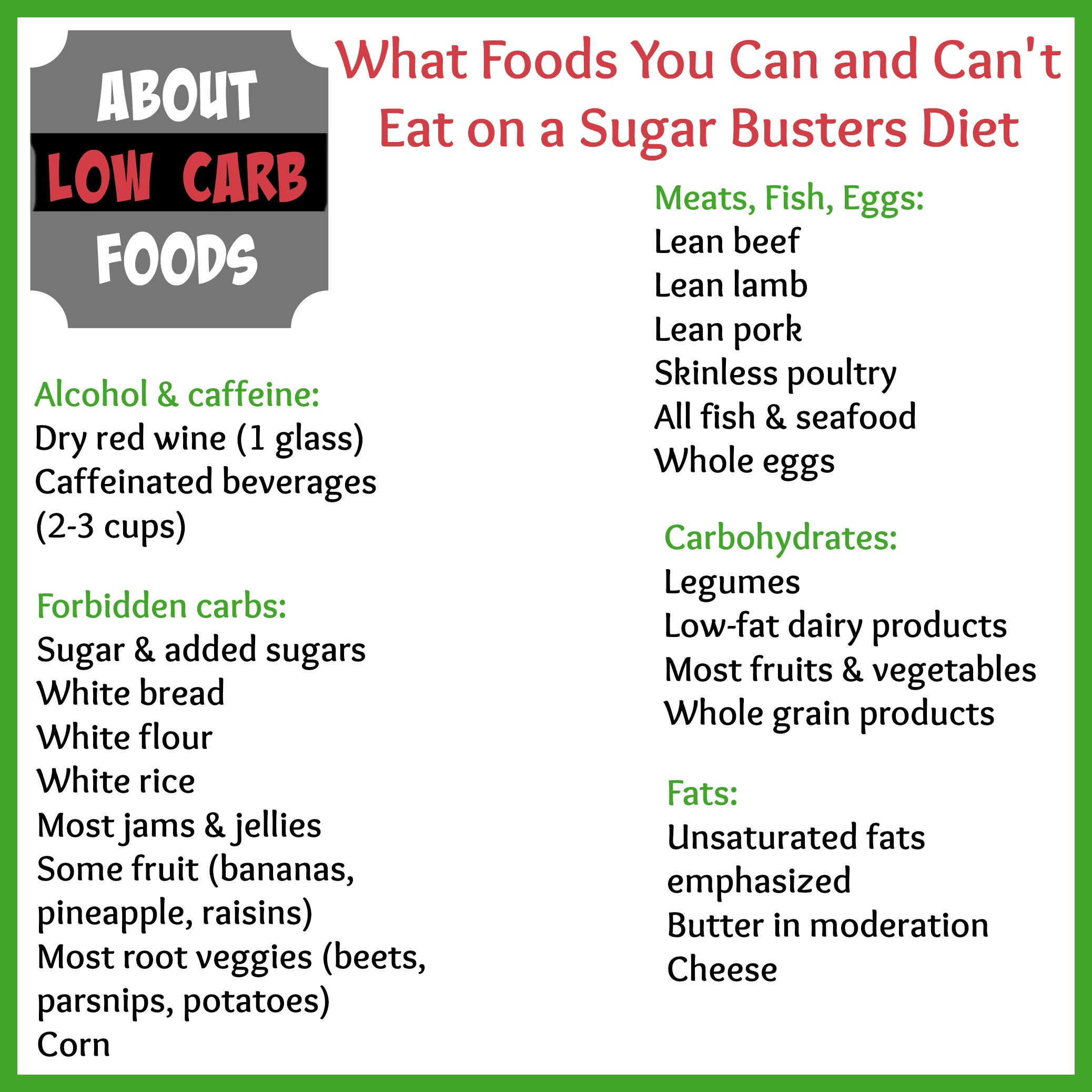 Low Sugar Low Carb Diet
 The Sugar Busters Diet What You Need To Know About Low
