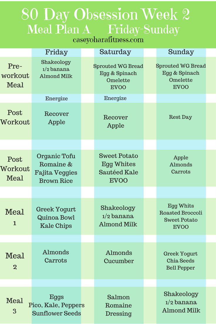 Pescatarian Weight Loss Meal Plan
 80 Day Obsession Meal Plan A