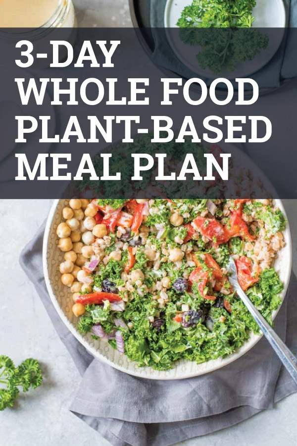 Plant Based Diet Meal Plan
 3 Day Whole Food Plant Based Meal Plan