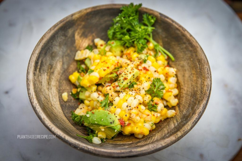 Plant Based Recipes Easy
 Spicy sweet corn salad with avocado and parsley Low fat