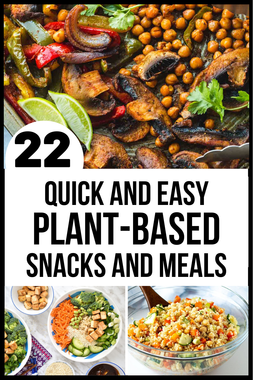 Quick Plant Based Recipes
 Quick Plant Based Meals and Snacks