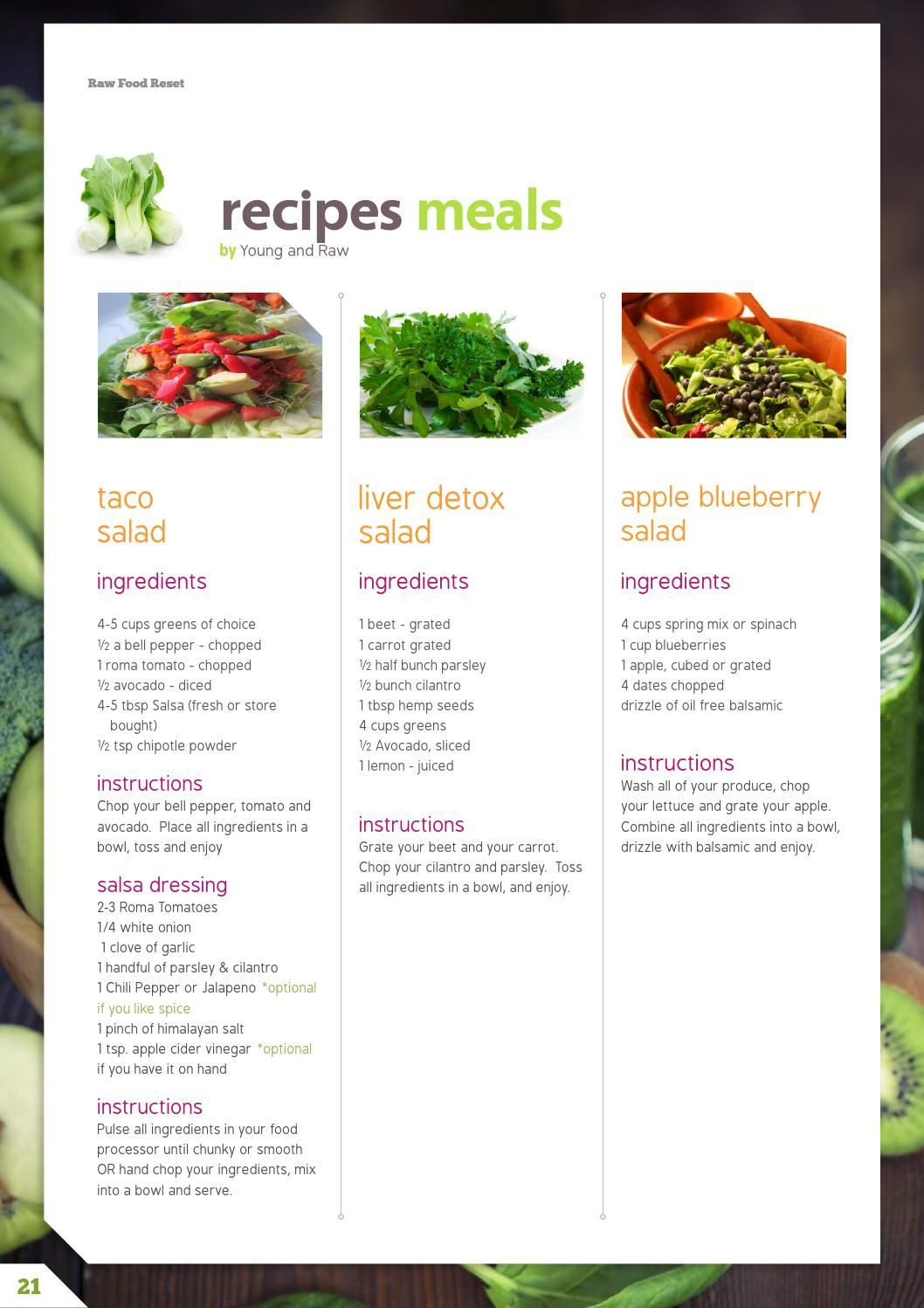 Raw Vegan Plan
 RAW FOOD RESET 21 DAY RAW CLEANSE MEAL PLAN