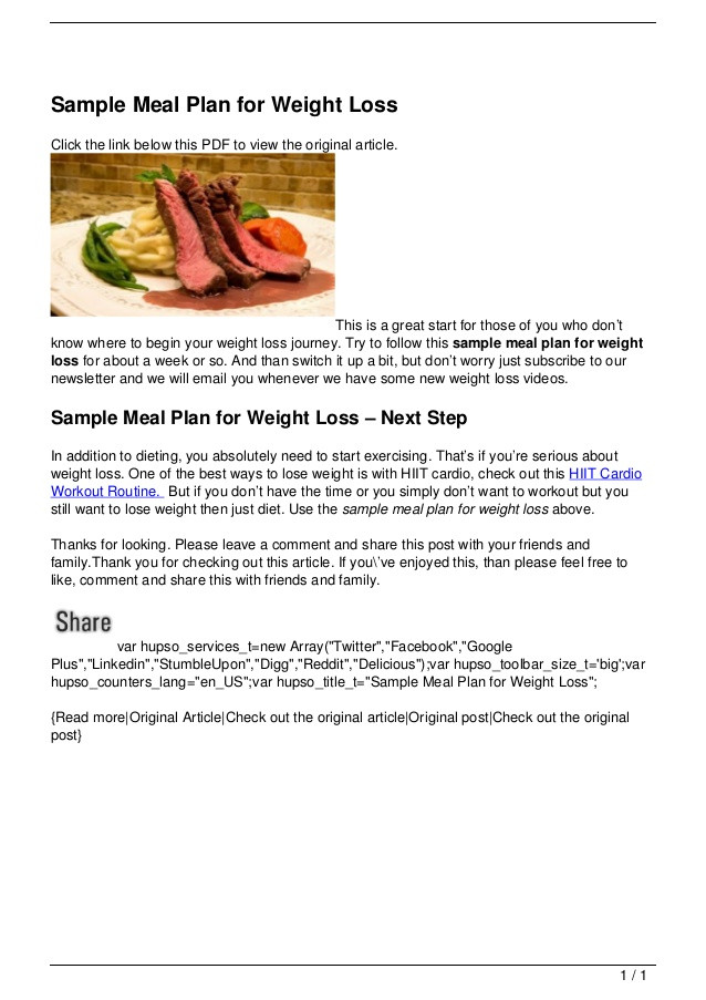 15 Incredible Sample Weight Loss Meal Plan - Best Product Reviews
