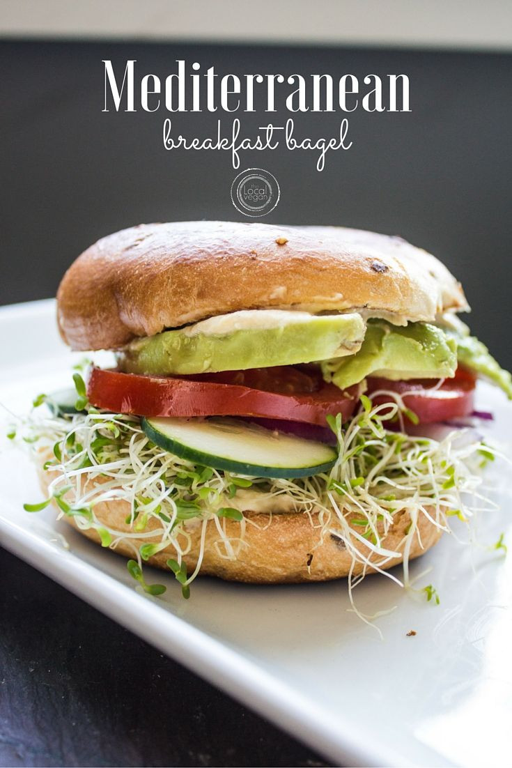 Vegan Breakfast Bagel
 Mediterranean Breakfast Bagel Healthy Vegan Dinner