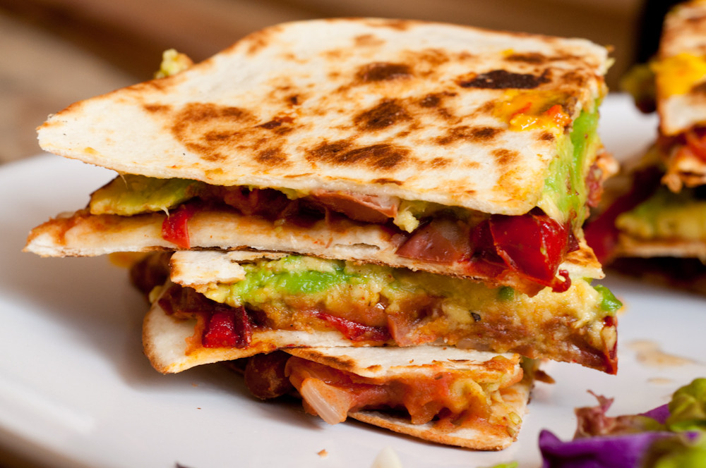 Vegan Breakfast Quesadilla
 Vegan Quesadillas with Refried Beans Balsamic Red Peppers