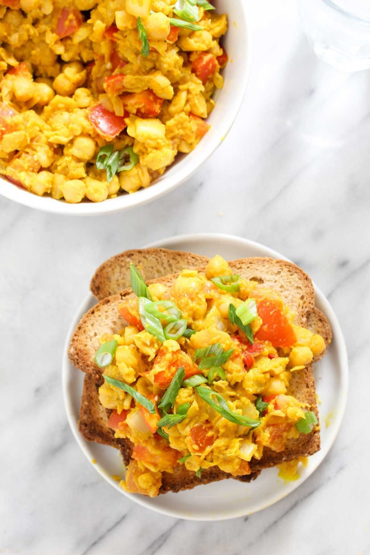 Vegan Breakfast Recipes Protein
 Chickpea Scramble Recipe With images