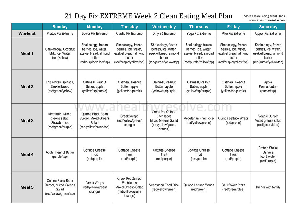 Vegan Diet Plan 21 Days
 21 Day Fix EXTREME Week 2 & Clean Eating Ve arian Meal